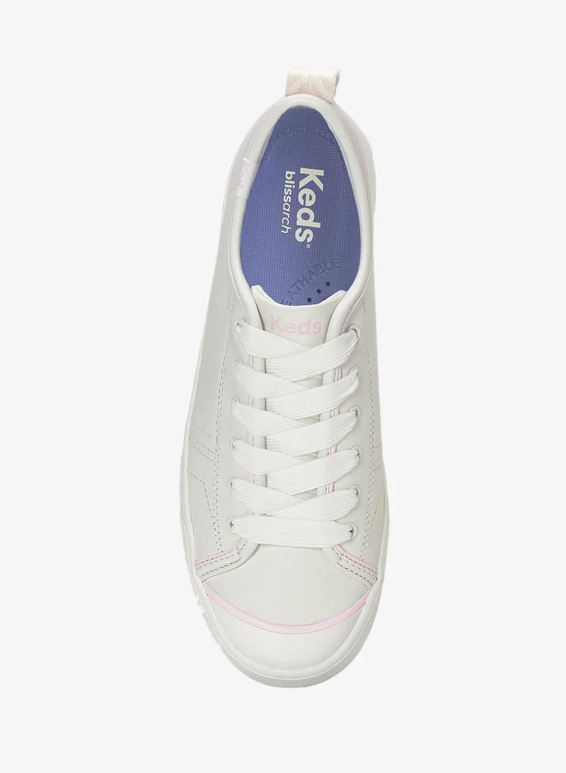 Keds White/Pink A Boo Keds Women's Cruise Lace Up Leather Casual Sneaker White for Women | Best Price UAE